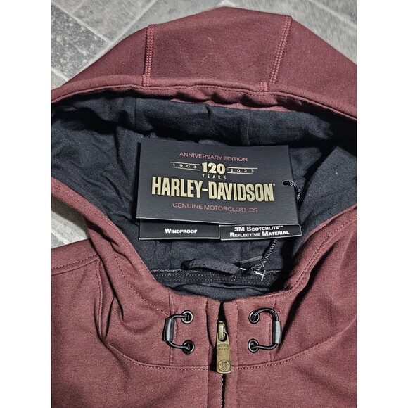 Harley Davidson Men's 120th Anniversary Riding Fleece - Rum Raisin & Black 2XL - Picture 7 of 16